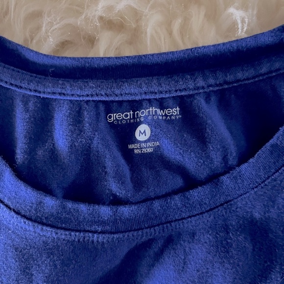 Great Northwest Royal Blue Basic Crew Tee Top - Picture 3 of 3